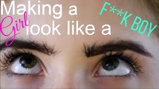 Making a Girl Look Like a Boy! (Makeup)