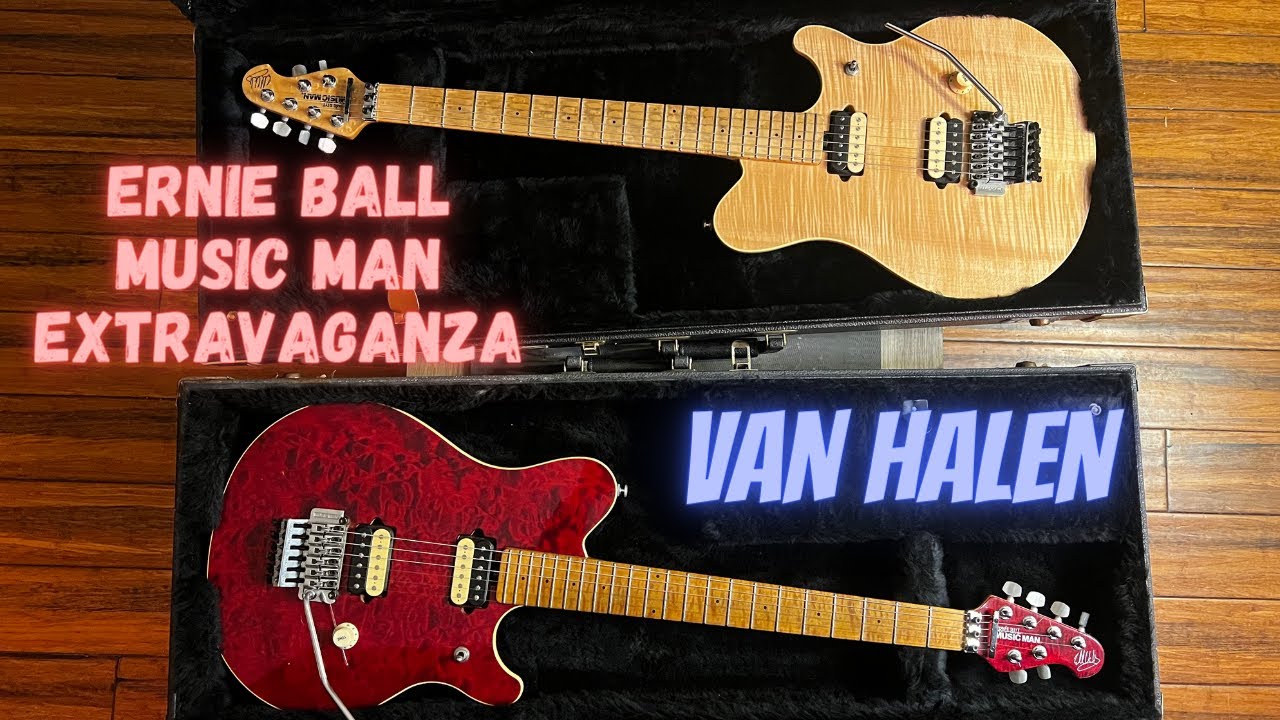 Ernie Ball Music Man Van Halen Guitars Red and Natural Overview And
