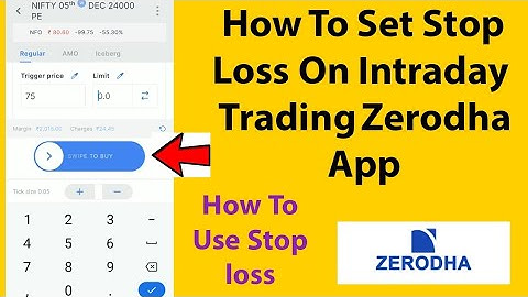 How To Use Stop Loss Option On  Intraday Trading Zerodha App In Tamil