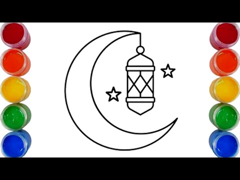 How to draw Ramadan Kareem Step by Step || Ramadan Kareem Moon Drawing