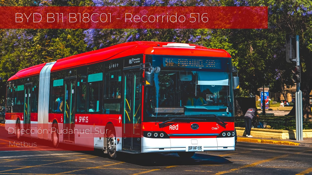 Viajando en el único bus eléctrico articulado BYD B11 B18C01 por Recorrido 516 - Red Movilidad