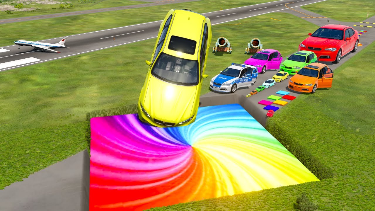 БОЛЬШИЕ И МАЛЕНЬКИЕ МАШИНКИ против ГИГАНТСКОЙ ЯМЫ #93 - BeamNG.drive Ninja BeamNG !