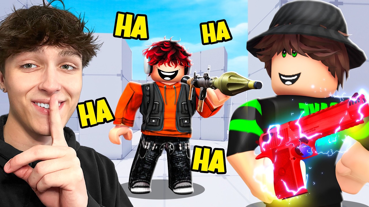Pretending To Be a NOOB With ADMIN GUNS In Roblox Rivals...