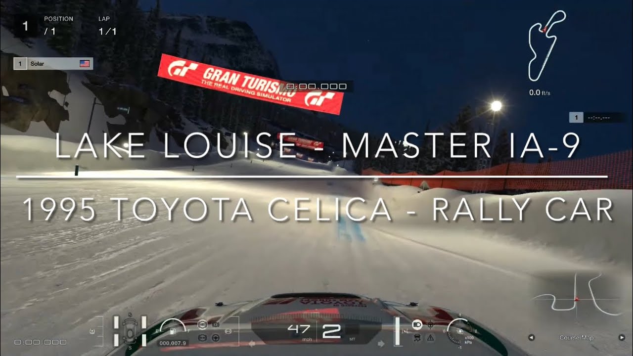 Master IA-9 - Lake Louise  Snow Driving: Expert Challenge ‘95 Toyota Celica GT7 Help Guide, Slowed 