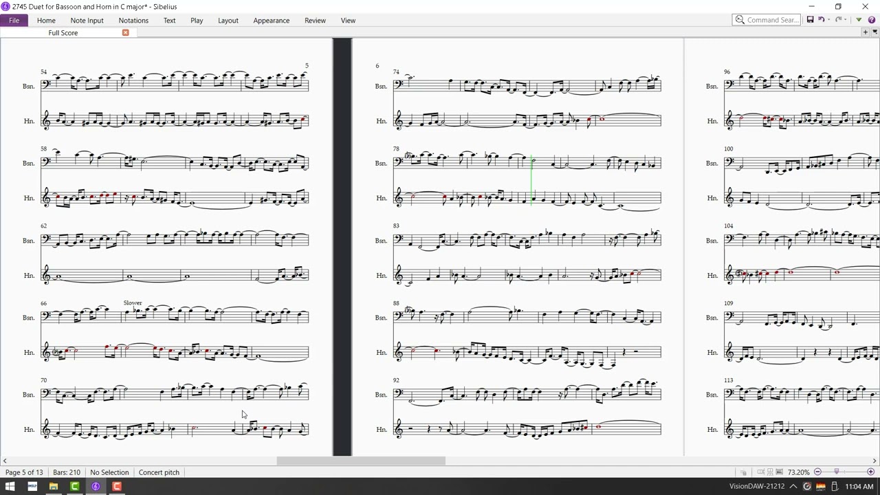2745 Duet for Bassoon and Horn in C major