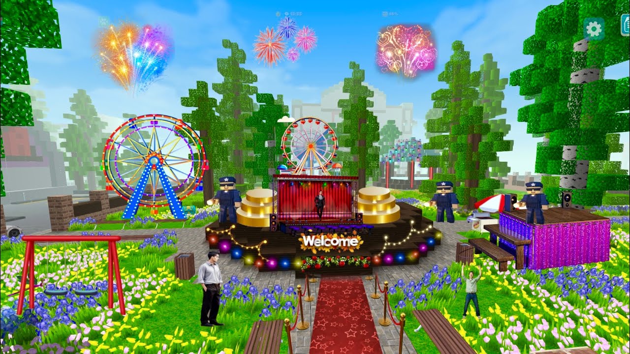 Grand Opening of Our Dream Park Fireworks Rides  Fun 🎡in school partycraft 
