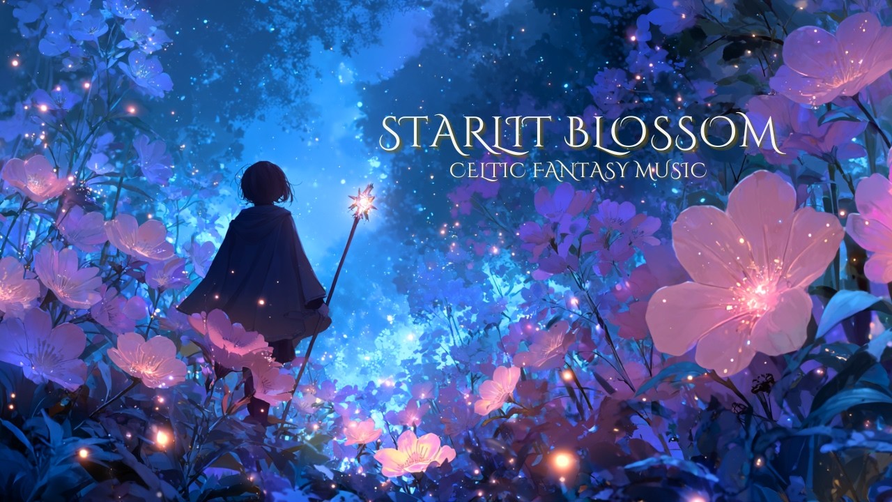 【ケルト音楽/Celtic Music】星降る花庭園の夜｜月明かりと花びらが舞う幻想BGM《2時間》（作業用・睡眠用・勉強用）