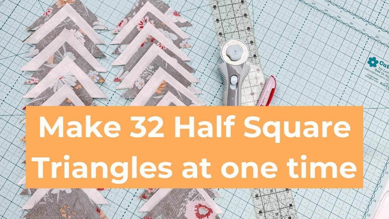 Make 32 Half Square Triangles at one time - YouTube