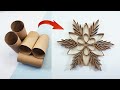 How to Make a Snowflake from Toilet Paper Roll - Easy Snowflake DIY Winter Decor #1