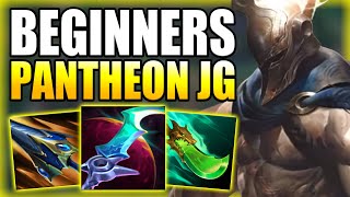 HOW TO PLAY PANTHEON JUNGLE & CARRY SOLO Q GAMES FOR BEGINNERS! - Gameplay Guide League of Legends