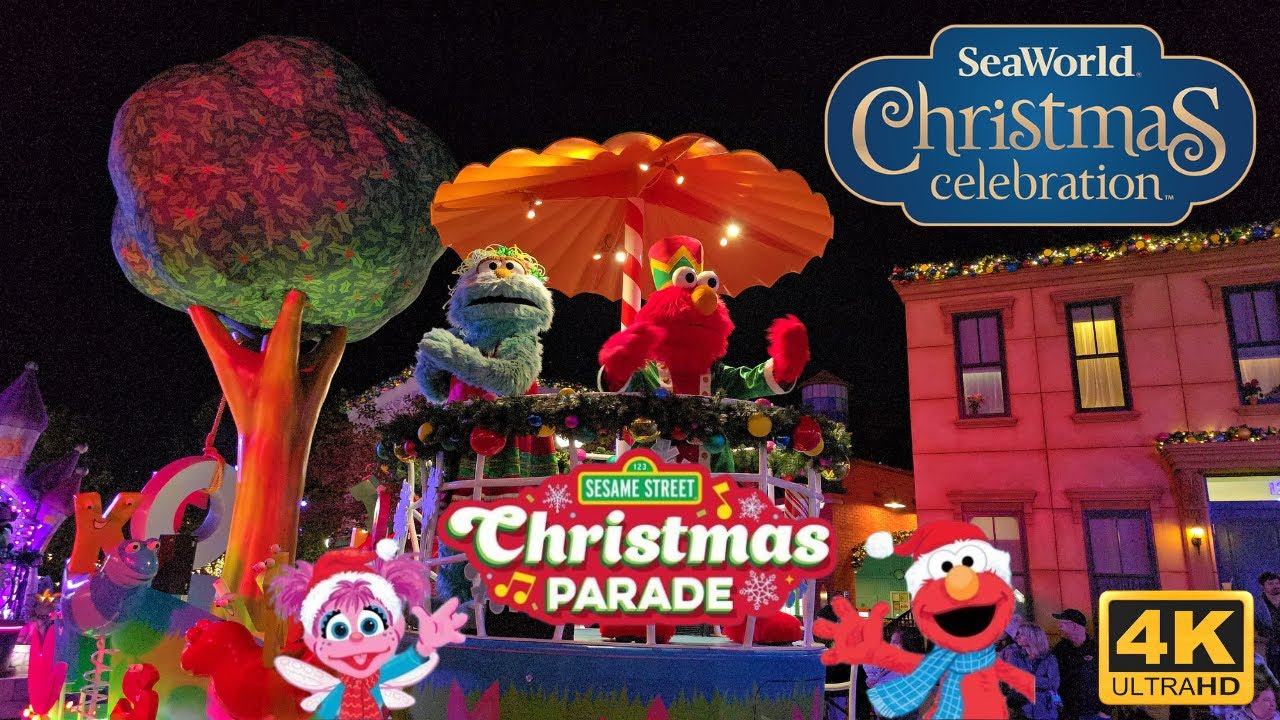 Sesame Street Christmas Parade SeaWorld Christmas Celebration Orlando 2024 4K