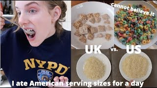 Eating AMERICAN recommended serving sizes for a day