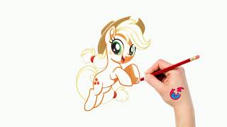 Learning How To Draw My Little Pony For Toddlers Applejack - Puzzle Kid Drawing