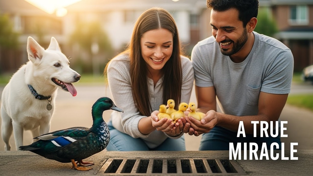 Animal rescue team rescues ducklings from sewer thanks to alerting Hero dog