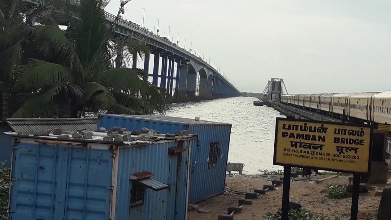 new pamban bridge construction work updating & boat crossing  railway bridge video: Indian railway