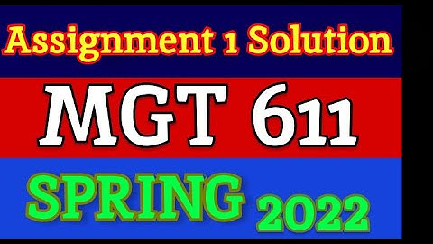 MGT611Assignment No 1Solution Spring 2022