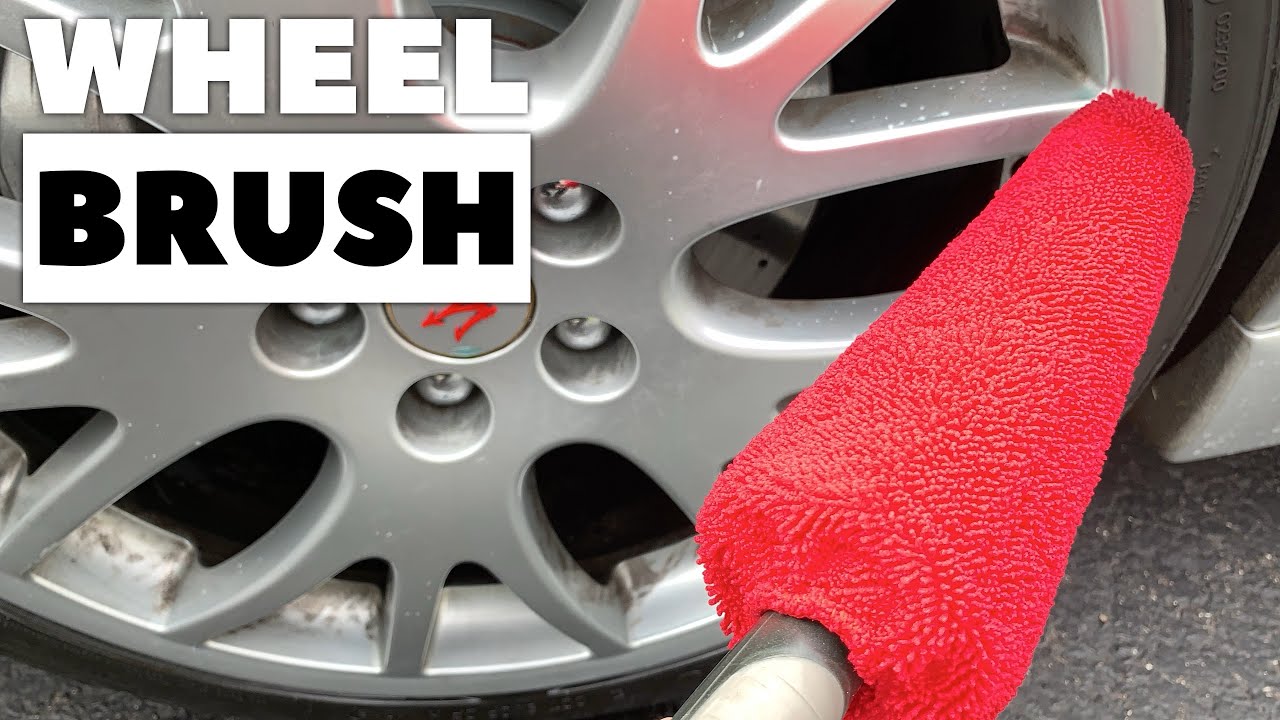 Sanwood Car Auto Brush Soft Truck Motor Car Wheel Wash Tire Rim Cleaning Wash Tool Black+Red 
