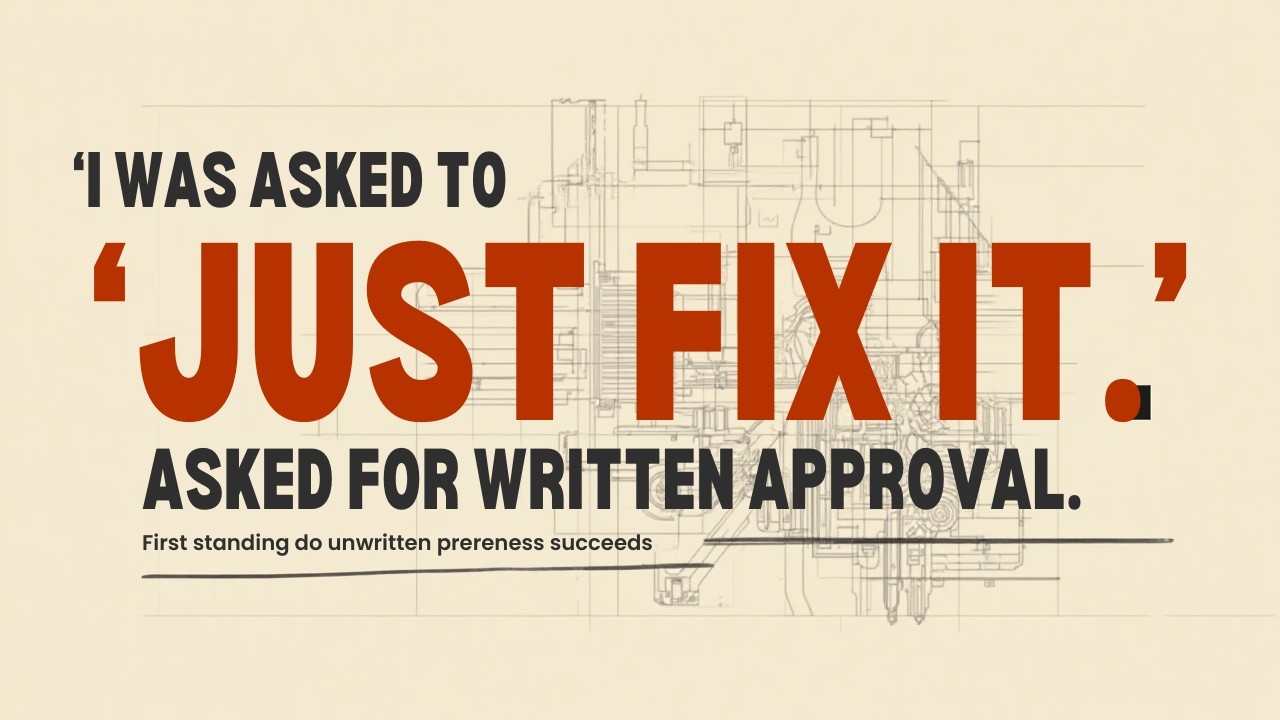 I Was Asked to “Just Fix It” — I Asked for Written Approval