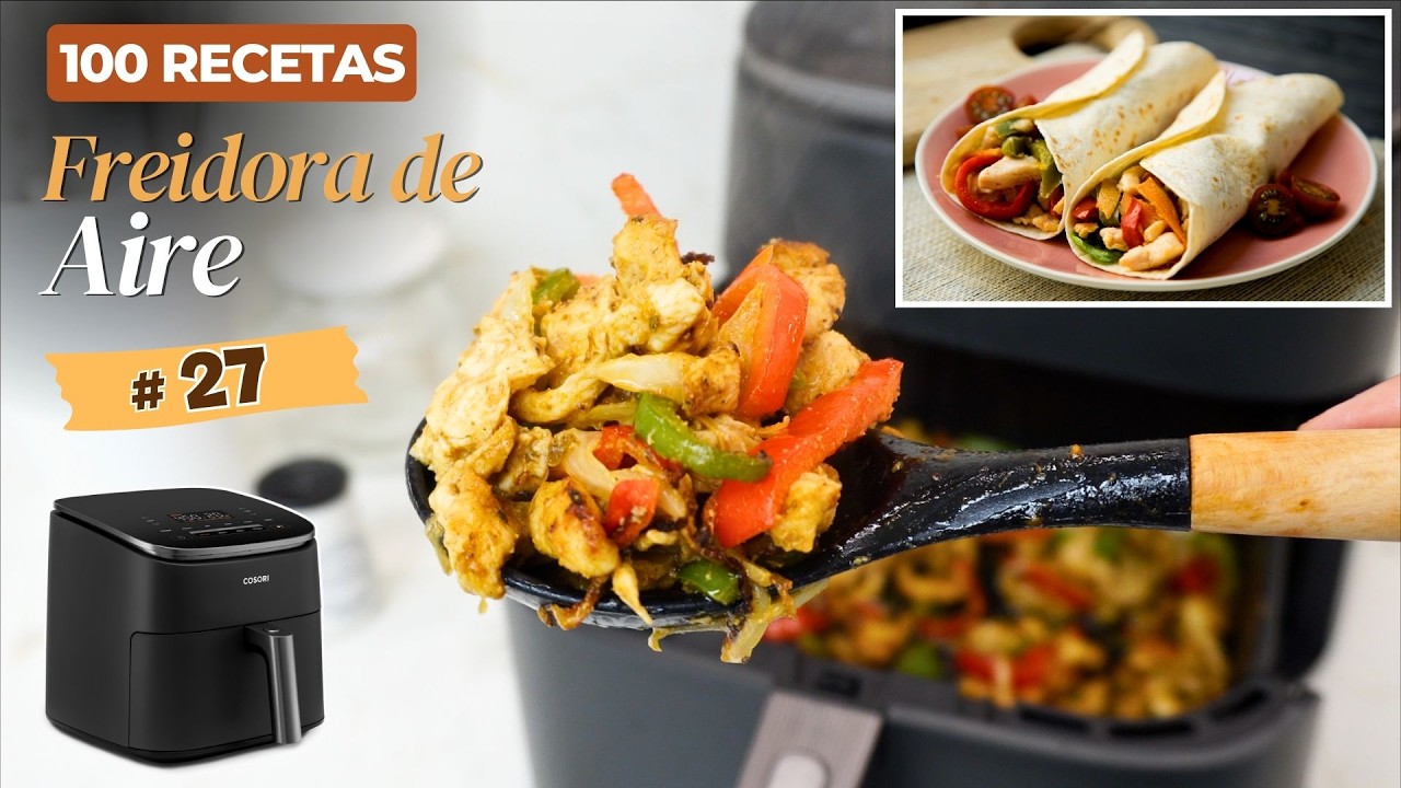 🍗✨ ¡Increíblemente Delicioso! Relleno de Fajitas de Pollo en Freidora de Aire 🌯 @Cosori TurboBlaze