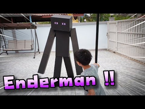 แกล้งไหม!  Enderman ไล่ล่า Minecraft แนวใหม่ ก่อนถ่ายหนังสั้น Enderman!!  มายคราฟ DING DONG DAD