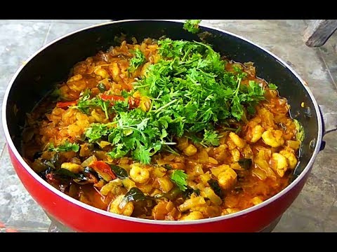 prawns-with-raw-mango-curry-recipes-south-indian-style-||-prawns-curry-coriander-leaves