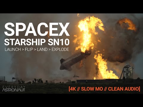 Starship SN10 [4k, Clean Audio & Slow Mo Supercut]