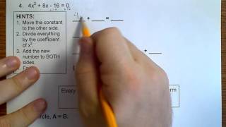 Celebrity Algebra 2 (Topic 9-3) Circles - General Conic Form Wealth