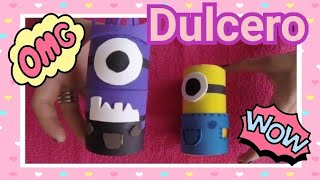 como pintar un MINION EN UN TUBO DE ROLLO DE PAPEL 