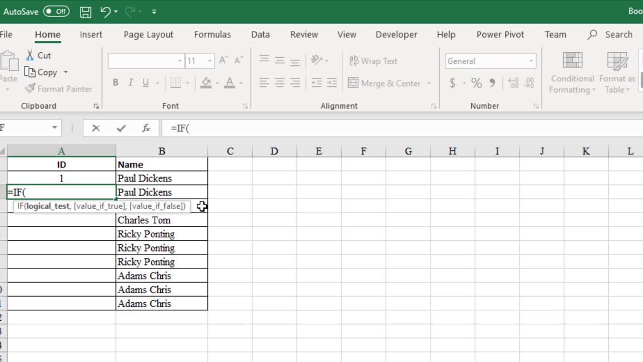 Update New Assigning Unique ID to cell value using IF formula in excel
