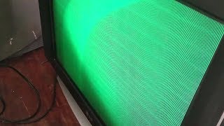 REPAIRING LG SLIM CRT TV WITH GREEN LINE DISTORTION
