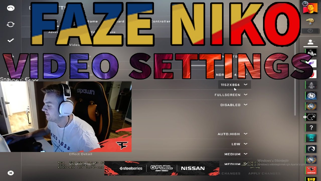 Faze Niko Video Settings 2020 Youtube