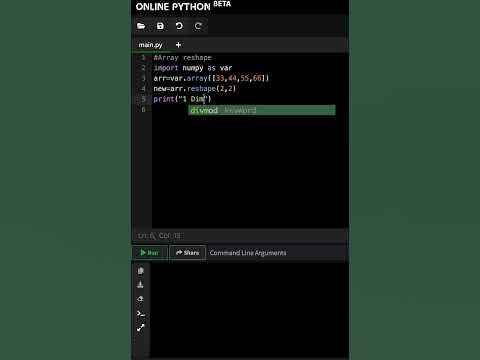 Array reshape #python #programming #coding - YouTube
