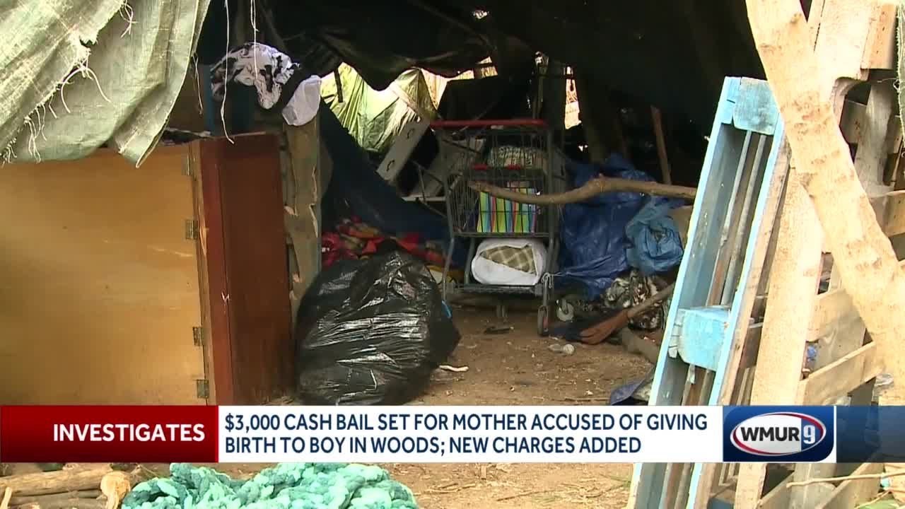 Bail set for mother accused of giving birth in woods; new charges added ...