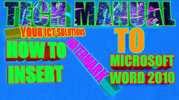 HOW TO INSERT WATERMARK IN MICROSOFT WORD 2010 DOCUMENT💻🖥