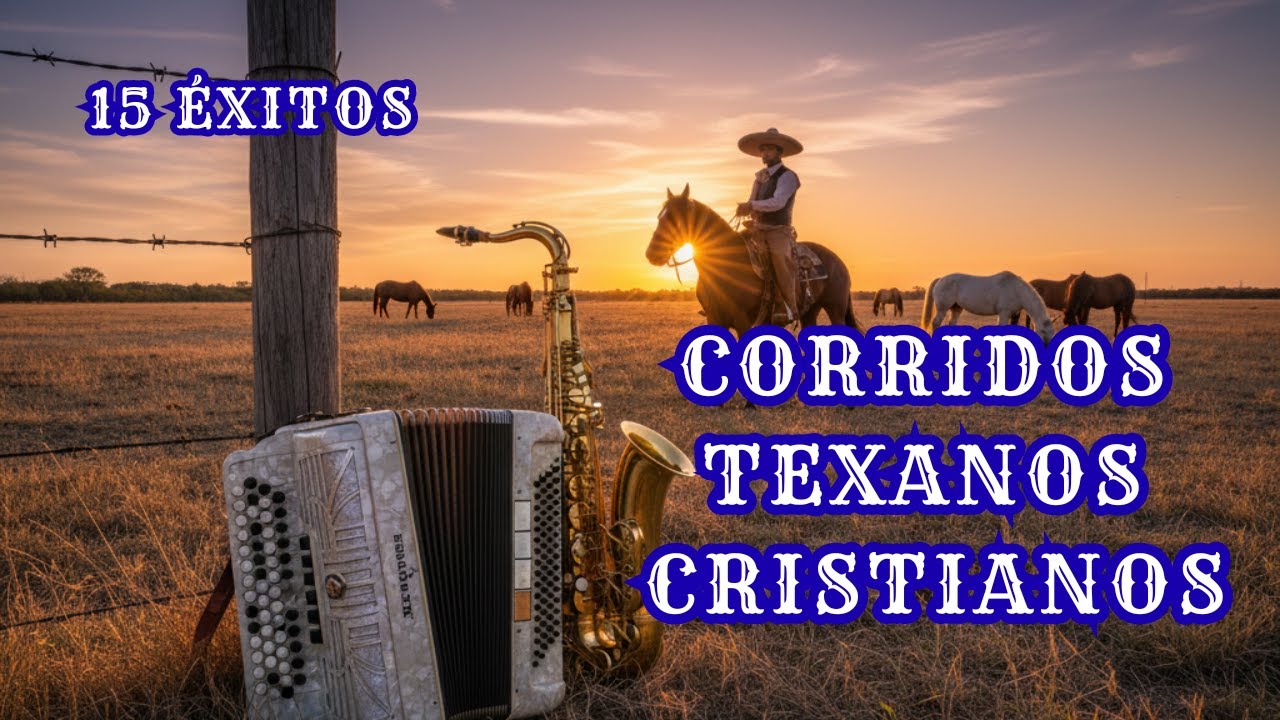 LOS MEJORES CORRIDOS CRISTIANOS TEXANOS CON ACORDEÓN Y SAXOFÓN ESTILO TEJANO Y NORTEÑO