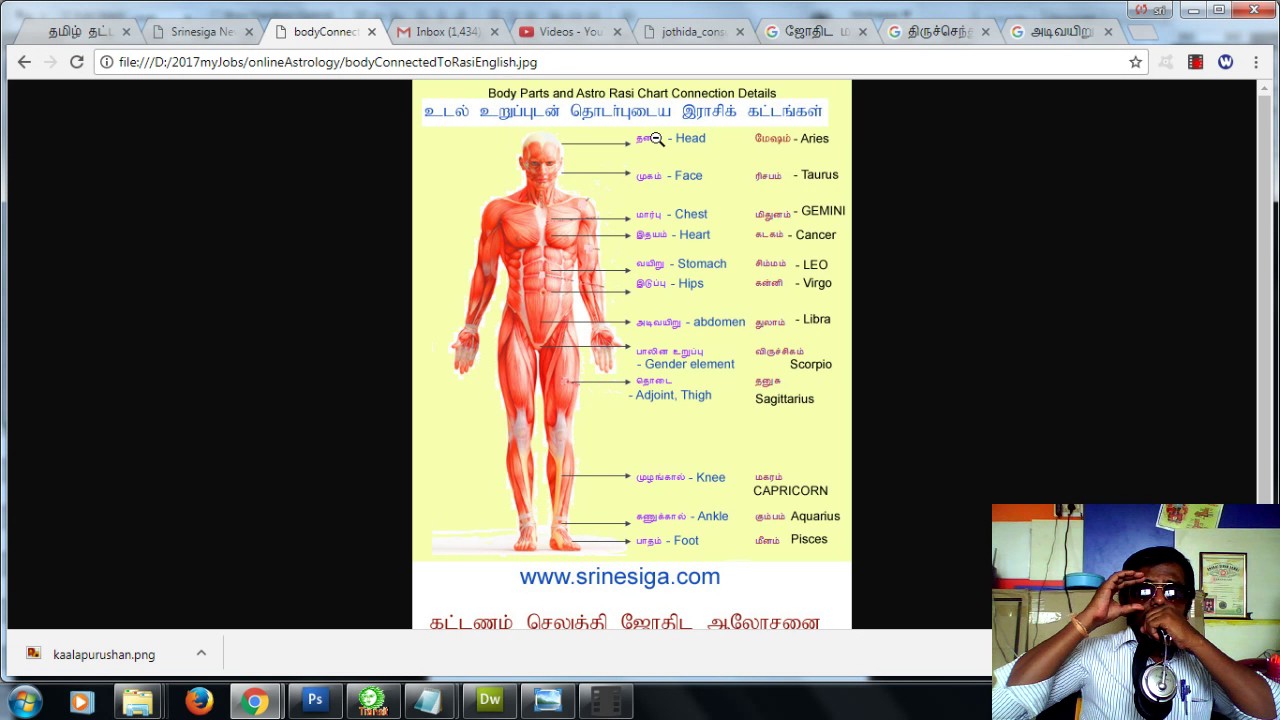 Human Body Parts and Astro Rasi Chart Connected to Medical Astro - YouTube