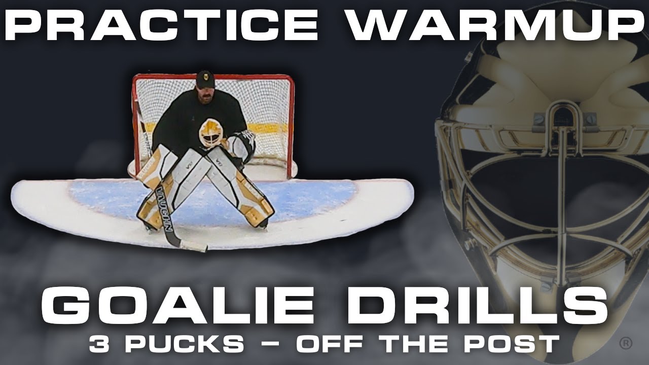 Explosive Goalkeeper Explosive Goalie Warmup - Post Pushes - 3 Puck Skating Drill - YouTube