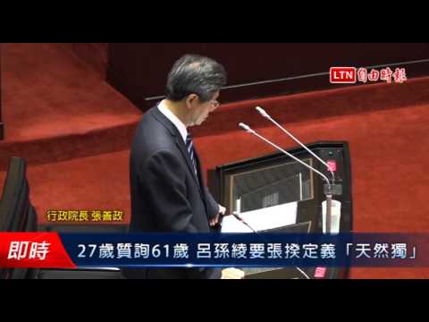 27歲質詢61歲 呂孫綾要張揆定義「天然獨」 - 27歲質詢61歲 呂孫綾要張揆定義「天然獨」