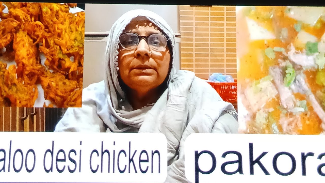 Aloo desi chicken and pakora 😋