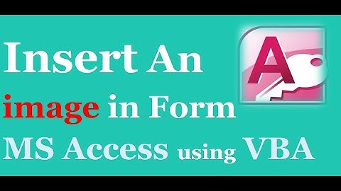 Insert images in Form in MS Access  | VBA Tutorials | Image Properties