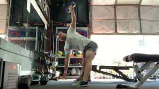 Dumbbell Wide stance windmill