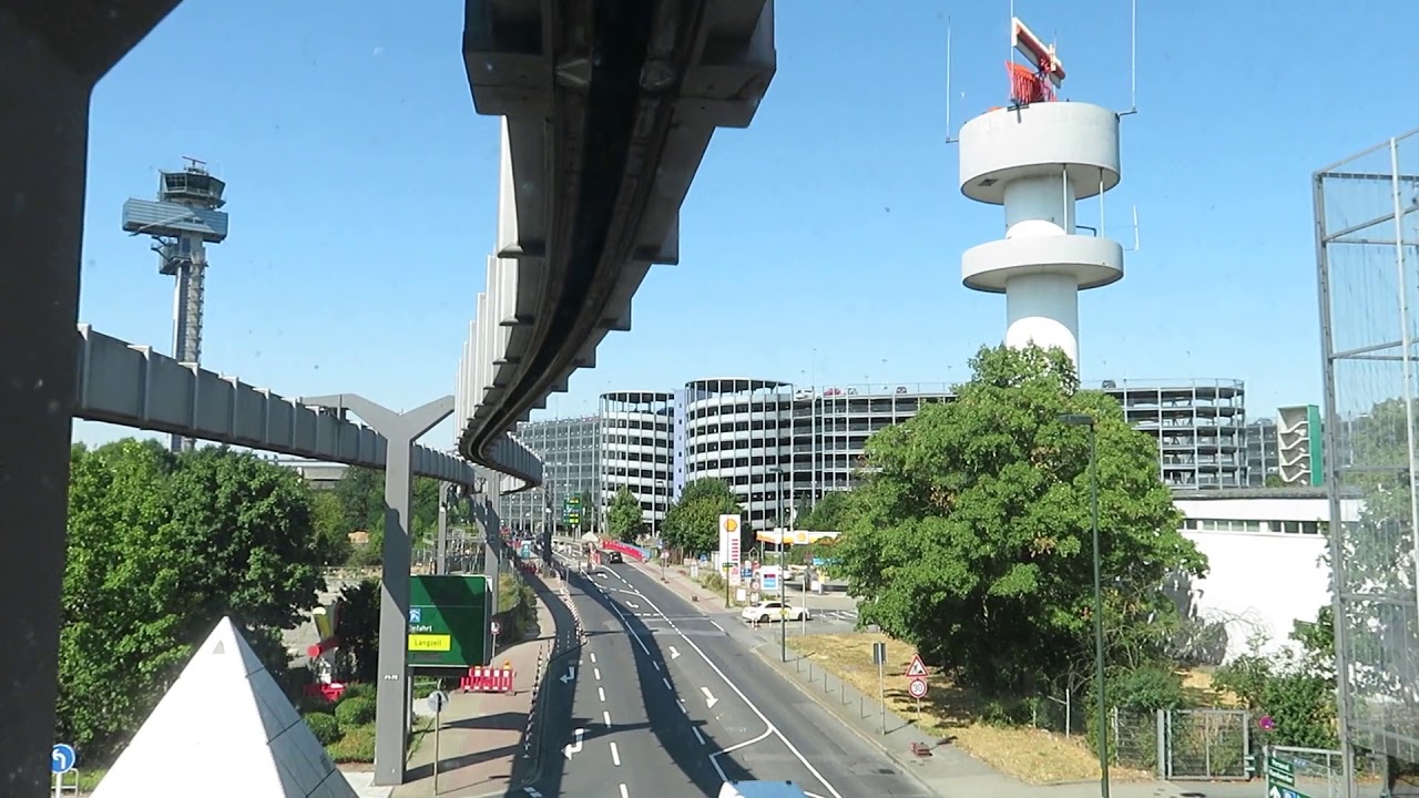 Siemens People Mover Skytrain Düsseldorf Flughafen Bahnhof - Airport 2019 POV Onride