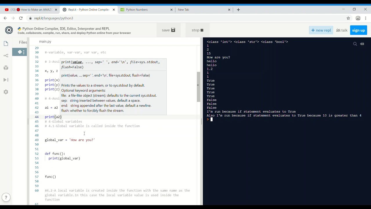Python for Beginners | Variables, Numbers, Booleans - YouTube