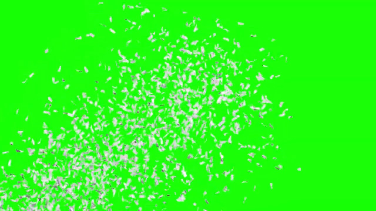 Luxury Silver Confetti Party Popper Explosion Isolated on a Green Screen Background