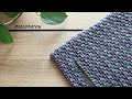 【100均毛糸】編みやすい毛糸3色使ってぺたんこバッグ編みました☆かぎ針編みバッグ編み方 編み物☆