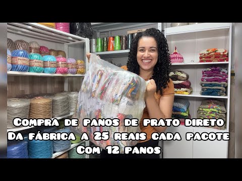 Buying dish towels direct from the Roma Tecelagem factory through a sales rep for 25 reais a dozen