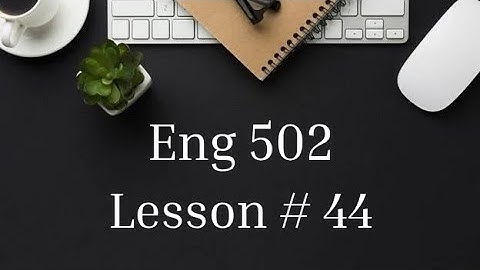 Eng 502 | Lesson # 44 | Lexicography