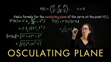 Example finding the osculating plane and TNB, Multivariable Calculus