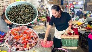 Mommy chef in Countryside cook Snail Curry, Duck Egg ovary soup, Lime pickle - Cooking with Sros