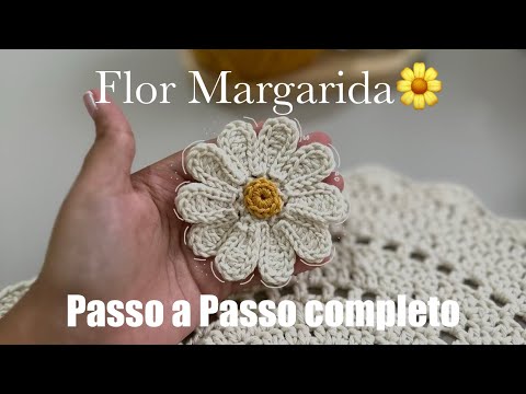 Easy Crochet Daisy Flower for Appliqué 🌼 (complete step-by-step instructions)